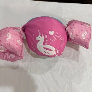 AQUA Swim School Swim VEST Pink Arm Float Water Wings Unicorn 2-5 yr / 20-50 lbs